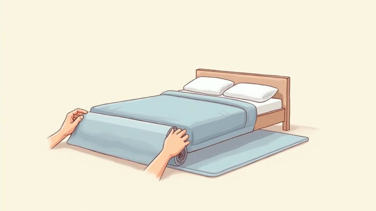 carpet installation beneath bed